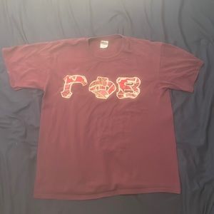 Burgundy Gamma Phi Beta letter shirt